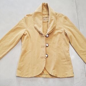 Neon Buddha Cream Blazer with Button Accents